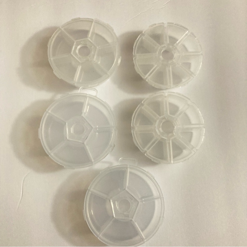 Clear Plastic Round Bead Containers Set